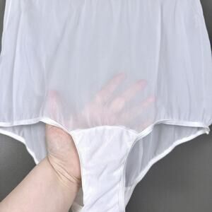 Vintage Vanity Fair Sheer Nylon Brief Panties Size 10/50 White Granny 15-803 #1